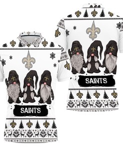 New Orleans Saints Christmas Gnomes 3D Polo Shirt - Ideal Gift For Nfl Fans And Christmas Lovers