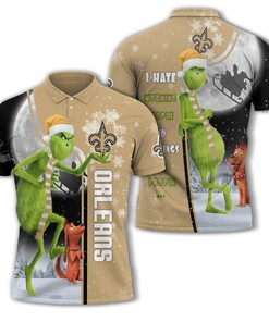 New Orleans Saints Nfl Unisex Funny Christmas The Grinch 3D All Over Print Polo Shirt