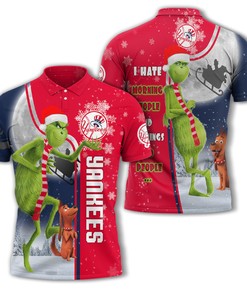 New York Yankees Mlb Unisex Funny Christmas The Grinch 3D Polo Shirt - Perfect For All Over Print Polo T-Shirt Fans