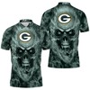 Nfl Fans Sugar Skull Green Bay Packers Polo Shirt - Perfect For Fans With A Dark Side