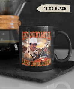 Norberto Beto Quintanilla Retro Corridos Music Artist Mug, Vintage Mug Ideas for Mexican Music Fans