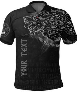 Norse Wolf Thunderstorm Polo Shirt - Great For Viking Enthusiasts