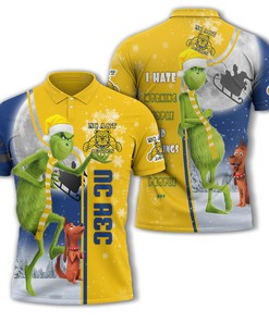 North Carolina At Aggies Ncaa Unisex Funny Christmas The Grinch 3D Polo Shirt