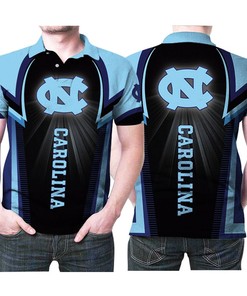 North Carolina Tar Heels Bright Light Logo 3D Printed Polo Shirt - Cool Fan Gear