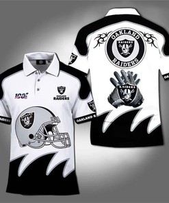 Oakland Raiders 100Th Nfl Football Fan All Over Print Polo Shirt - Perfect For Raiders Fans