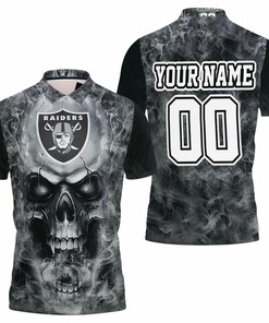Oakland Raiders 3D Skull All Over Print Polo Shirt - Perfect Gift For Fans