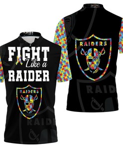 Oakland Raiders Autism Support Polo Shirt - Advocate For Autism Awareness