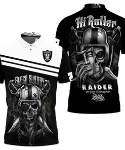 Oakland Raiders Black Sunday Skull Polo Shirt - Unique Gift For Fans
