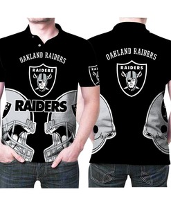 Oakland Raiders Logo Helmets All Over Print Polo Shirt - Perfect Gift For Fans
