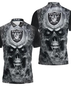 Oakland Raiders S Sweatshirt 3D Printed Skull Men'S Polo Shirt - Perfect Gift For Fans Of Oakland Raiders And Skulls