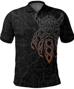 Odin God Furthark Tattoo Special Viking 3D Polo Shirt - Perfect Gift For Fans