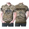 Ohio State Buckeyes Camouflage American Flag Veteran 3D Printed Fan Polo Shirt
