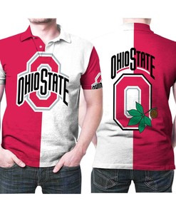 Ohio State Buckeyes Leaf Logo Red And White 3D Printed Polo Shirt - Add Some Style To Your Wardrobe