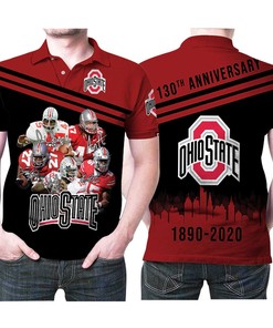 Ohio State Buckeyes Legend Players Signed 130Th Anniversary 1890-2020 3D Fan Polo Shirt