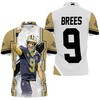 Oil Style Paint Background All-Over Print Polo Shirt For Drew Brees And New Orleans Saints Fans