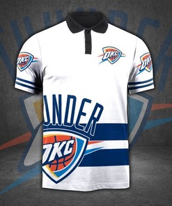 Oklahoma City Thunder 3D Polo Shirt - Ideal Gift For Nba Fans