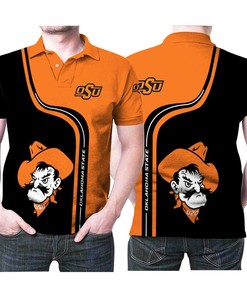 Oklahoma State Cowboys Orange 3D Polo Shirt - Ideal Gift For College Sports Enthusiasts