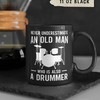 Old Man Drummer Coffee Mug | Drummer Gifts for Men | Musician Gifts | Band Teacher Gift | Music Lover Black Mug