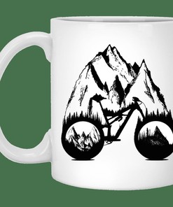 One With Nature Mountain Bike Mug - Unique Valentine's Day Gift Idea with Personalised Gift Mug