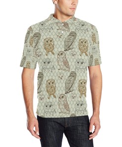 Owl Pattern Polo Shirt - Ideal Gift For Nature Enthusiasts Who Love Style