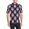 Owl Pattern Print Polo Shirt - Comfortable And Versatile With Unique Design