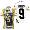 Paint Style All-Over Print Polo Shirt For Drew Brees And New Orleans Saints Fans