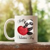 Panda With Heart Personalised Valentines Mug Name Coffee Mug Garden, Fun Gift Idea