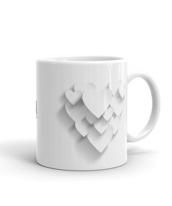 Paper Hearts Valentine's Day Mug, Perfect Valentines Day Gift Idea For Her, Valentine Mug
