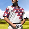 Patriotic American Flag Golf Argyle Pattern Polo Shirt For Fans