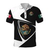 Patriotic And Chic: B&W Mexico Eagle Symbol Polo Shirt With Personalized Print
