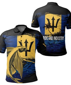 Patriotic And Chic: Barbados Flying Fish Polo Shirt With Personalized Print
