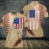 Patriotic And Edgy: Baseball Ball American Flag 3D All Over Printed Polo Shirt With Personalized Print