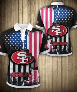 Patriotic Fans Rejoice With San Francisco 49Ers American Flag 3D Polo Shirt - Perfect Gift For Fans