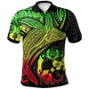 Patriotic Reggae Humpback Whale & Coat Of Arms Tonga Polo Shirt