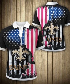 Patriotic Style - American Flag 3D Polo Shirt For New Orleans Saints Fans