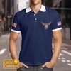Patriotic U.S. Navy Eagle Veteran Custom Name Polo Shirt