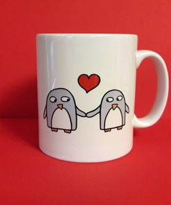 Penguin Anniversary Mug - Valentines Day Mug For Couples - Penguins In Love Mug - Engagement Gift - Boyfriend Mug