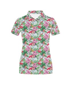 Perfect For Gardeners And Floral Lovers - Personalized Tropical Flower Print 3D Polo Shirt For Women
