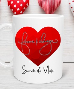 Personalised Be Mine Valentines Day Mug for Her - Forever and Always Coffee Cup with Cute Love Quote