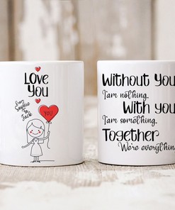 Personalised Couple Love Mug Set - Gift For Someone You Love, Perfect Valentine's Day Gift for Boyfriend, Girlfriend