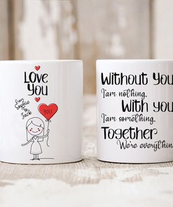 Personalised Couple Mug Set - Gift For Someone You Love, Perfect Valentine's Day Gift for Boyfriend or Girlfriend