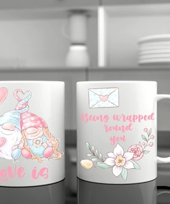 Personalised Gnome Valentines Mug: Happy Valentines Day Gift For Her Or Him