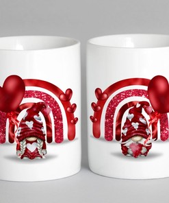 Personalised Gonk Girlfriend Boyfriend Fiance Fiancee Mug Cup Set Gift Present for Valentine's Day Birthday Christmas