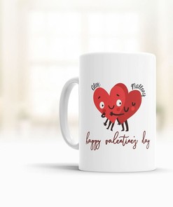 Personalised Happy Valentine's Day Mug - Couple Coffee Mug Set - Funny Gift for Him