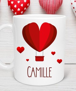 Personalised Heart Name Mug Custom Valentine's Day Gift Set for Her