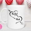 Personalised Names Valentine's Day Mug Gift Set for Couples, Anniversary Mug
