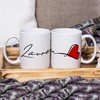 Personalised Valentine's Day Name And Heart Mug - Cute Hand-Drawn Love Heart Design - Double Mug - Gift For Her