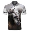 Personalized 3D All Over Printed White Horse Polo Shirt: Perfect Clothing For Equestrian Fans