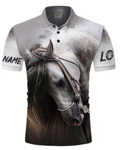 Personalized 3D All Over Printed White Horse Polo Shirt: Perfect Clothing For Equestrian Fans