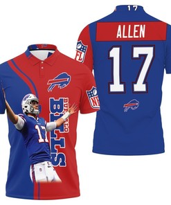 Personalized 3D Buffalo Bills Number 17 Josh Allen All-Over Print Polo Collar Shirt